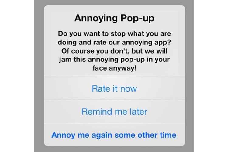 app annoying mobile pop up